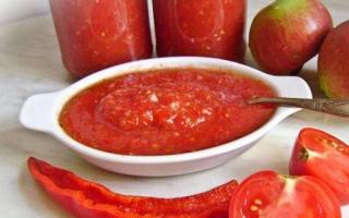 Adžika tomatitest õuntega talveks - retseptid